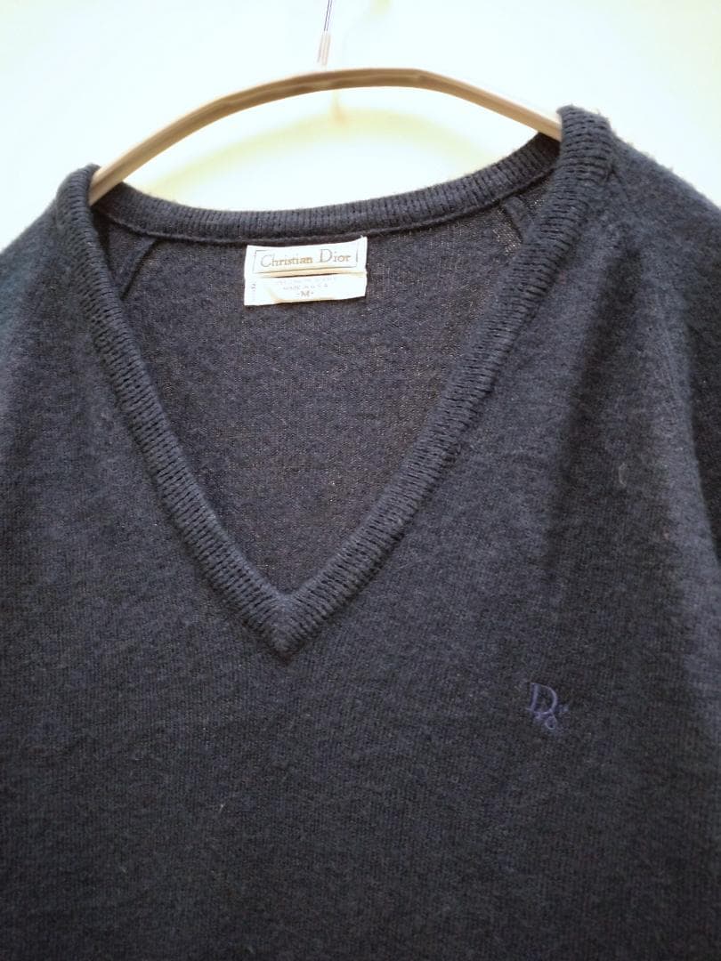 クリスチャンディオール80sヴィンテージ/ニット希少USA製/胸ブランド