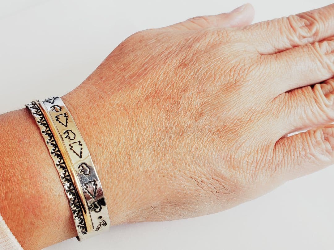 新品 インディアンジュエリー ナバホ ゴールド シルバー925 プエブロ