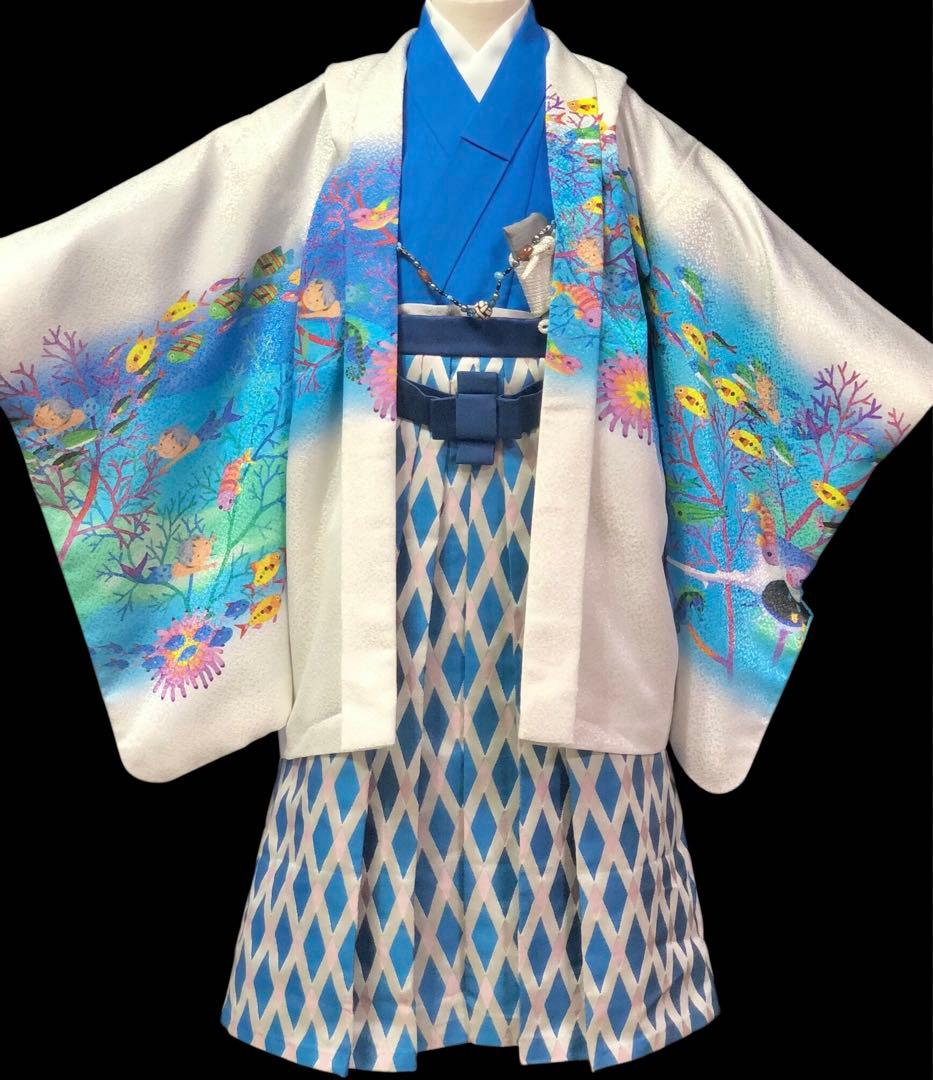 【ブランド　Moe】　七五三　5歳　永田萌　希少　羽織　着物　袴　セット　男の子