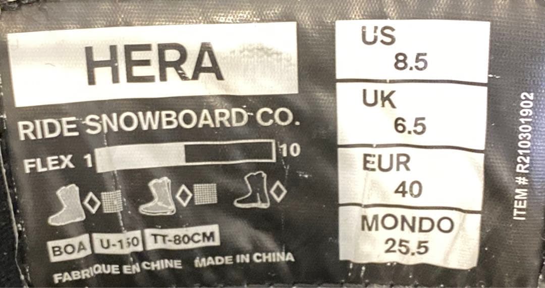 【即日発送_送料無料】RIDE ライド スノボブーツ　HERAヘラ 25.5cm