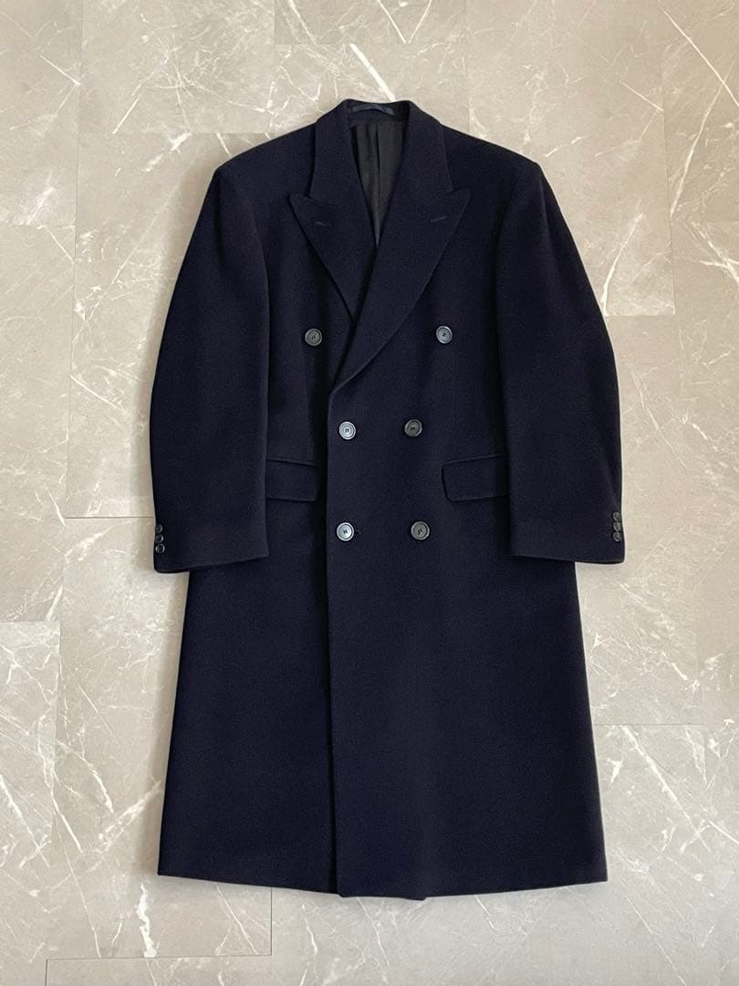 【サヴィル・ロウ】カシミヤ ダブルチェスターフィールドコート ネイビー 楽天市場】【中古】ネルヴェーザ Nervesa カシミア ダブルチェスター