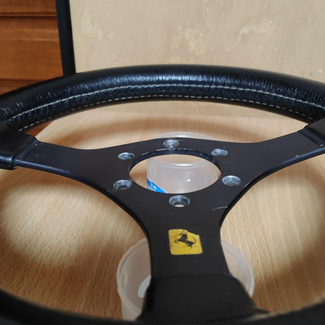 当時物3スポークフェラーリ レザー ステアリングホイール30パイ - メルカリ