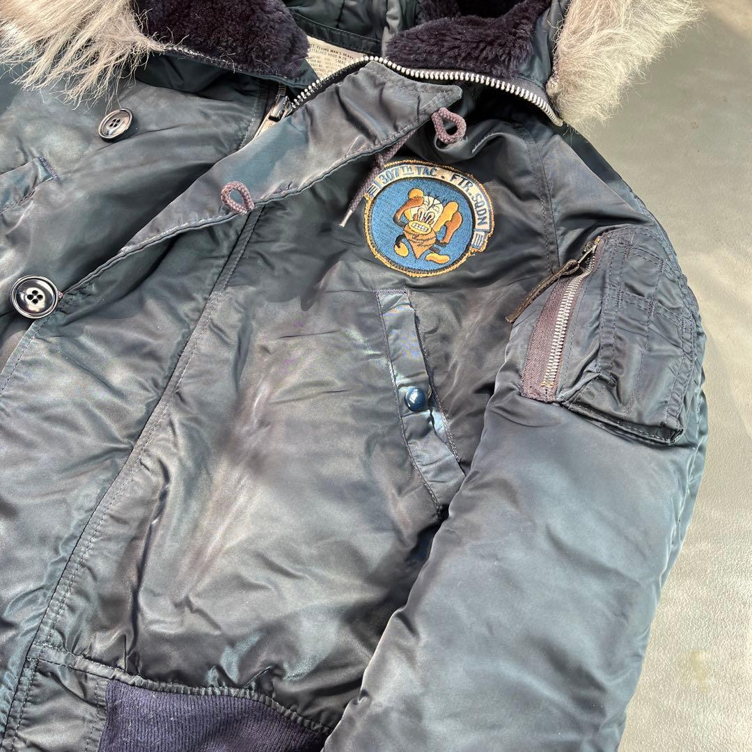 80s アルファ n2b フライトジャケット ネイビー ワッペン 旧タグ 三