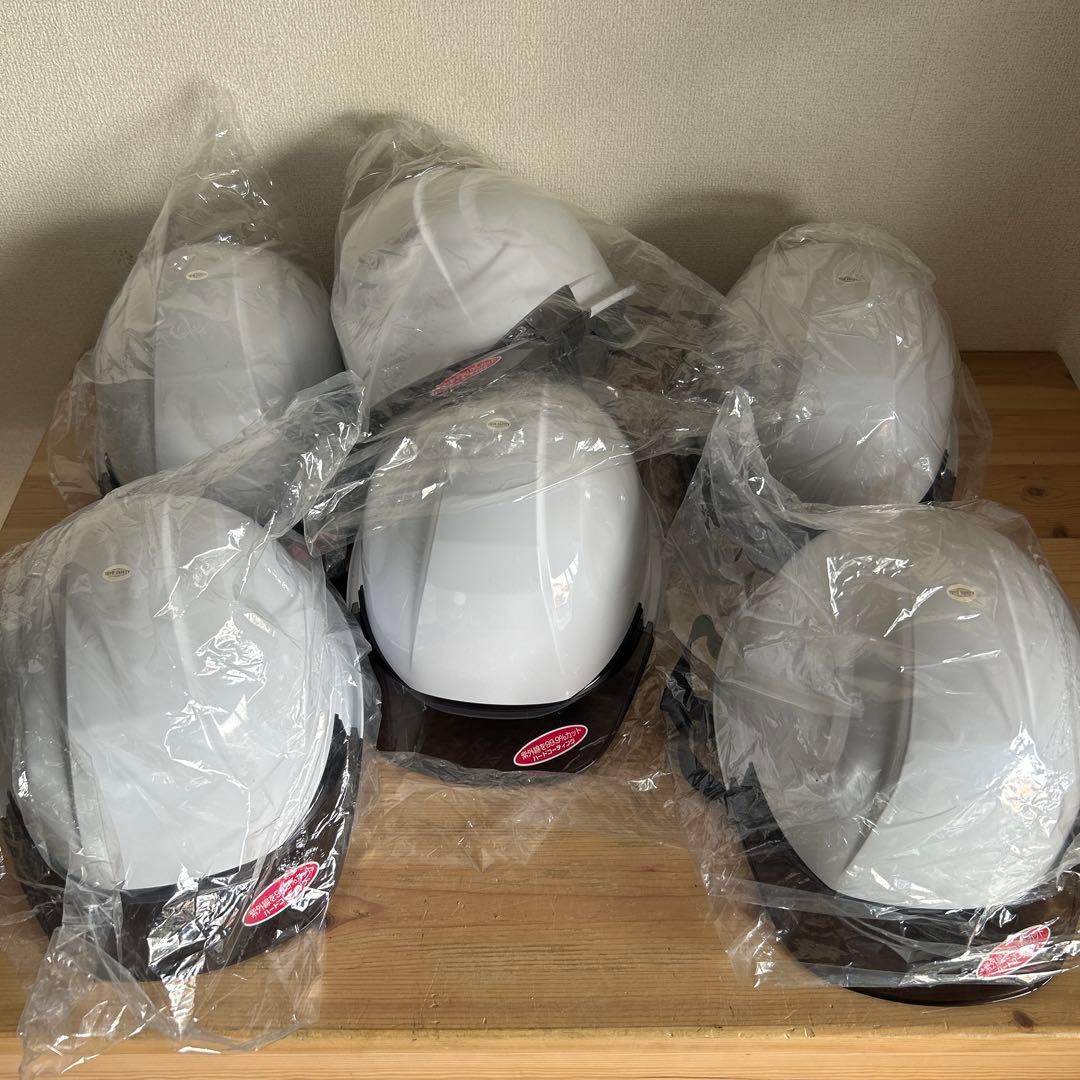 未使用品 TOYO ひさし透明ヘルメット 白 6点 まとめ売り トーヨー セフティー TOYO ひさし 透明 ヘルメット 白 NO.380-OT-S