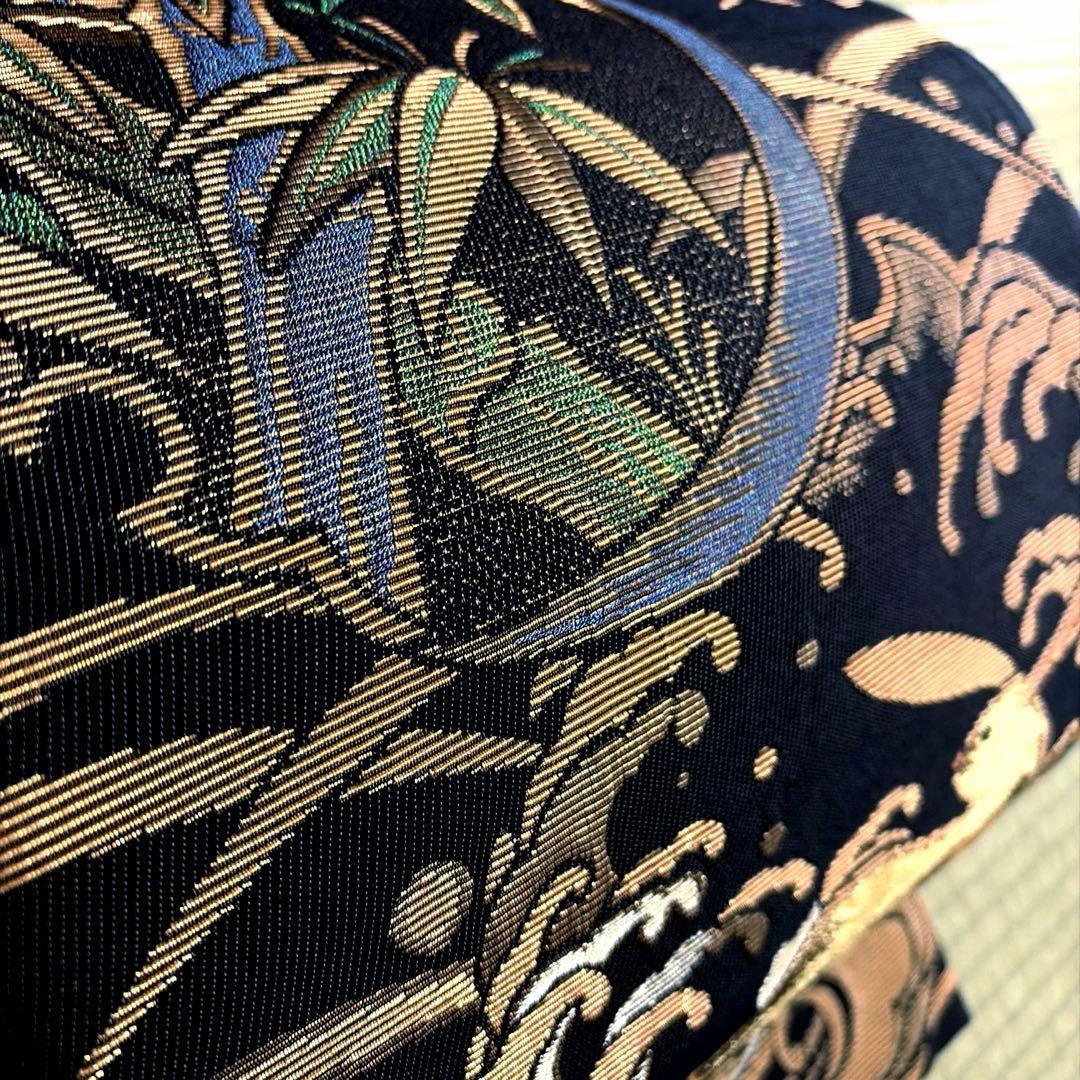 正絹　袋帯【金華山織】《波　吉祥うさぎ》