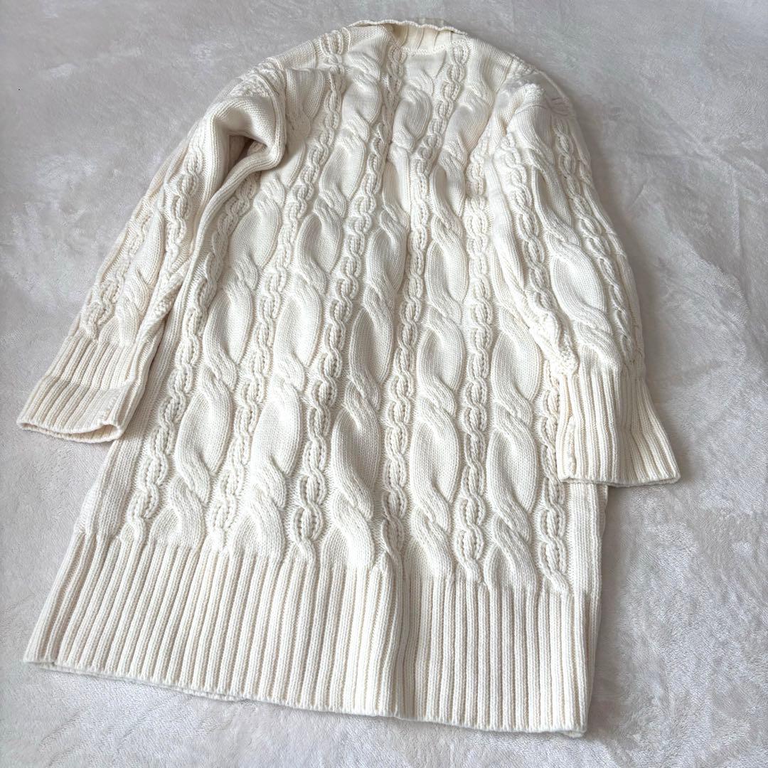 kei san様専用【OBLI】ロングニットカーディガン オフホワイト FREE