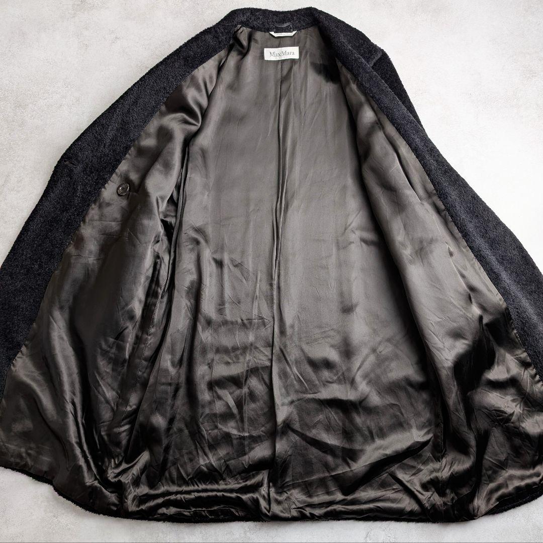 訳あり】MaxMara マックスマーラ アルパカ混 シャギーコート ブラック