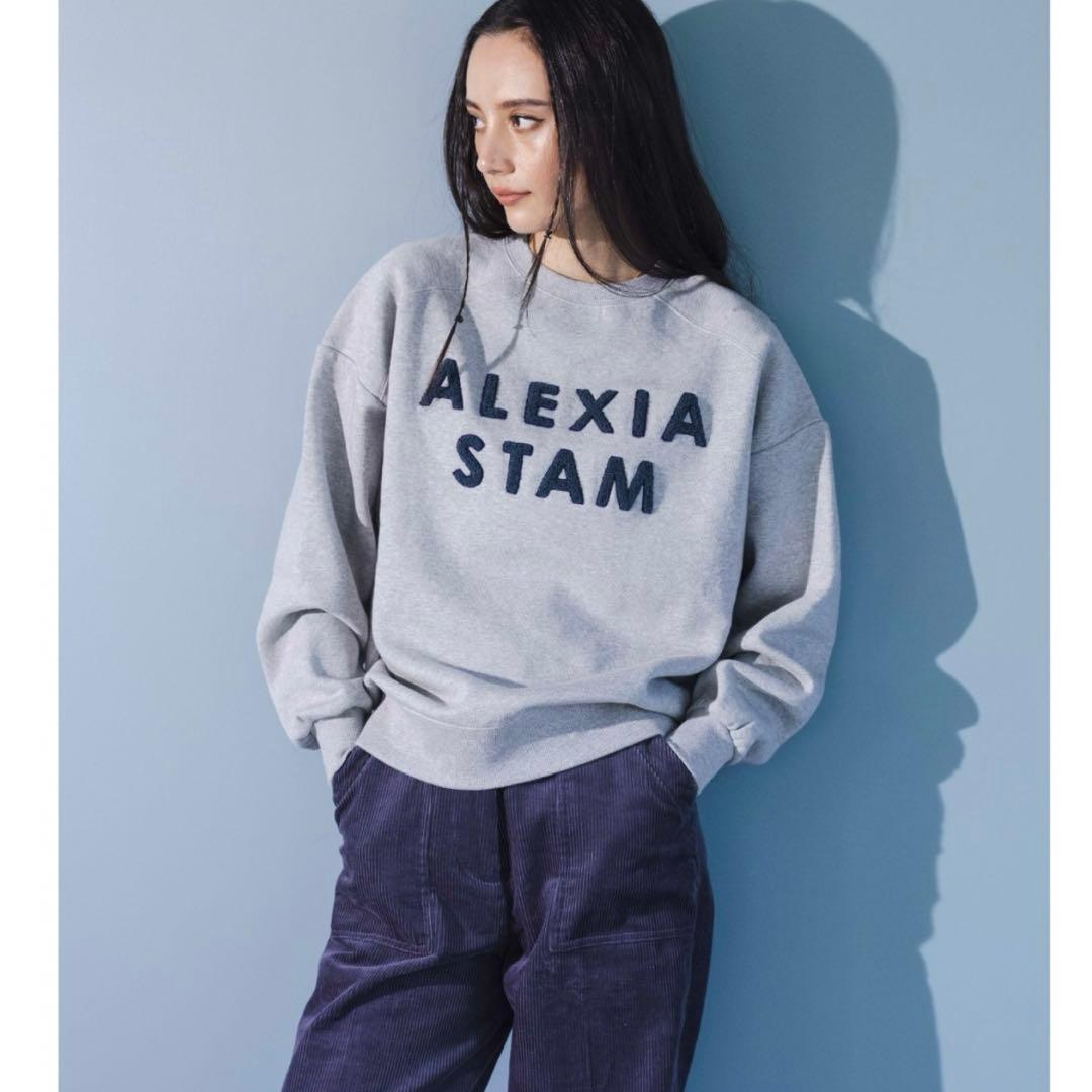 大人気完売品 ALEXIA STAM 刺繍ロゴスウェット トレーナー グレー
