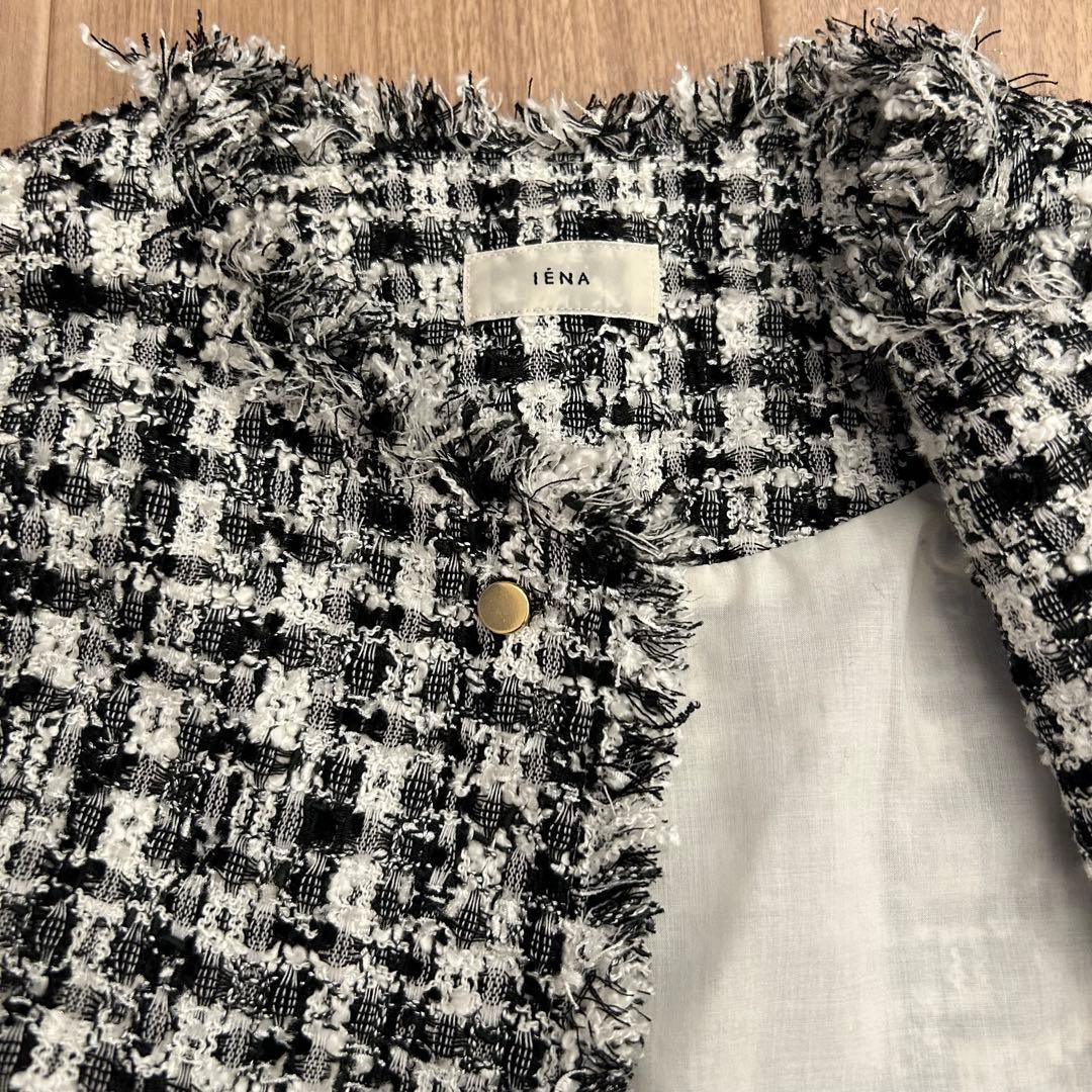 IENA Marin Tweed ジャケット.S ブラック ツイード ツィード - メルカリ