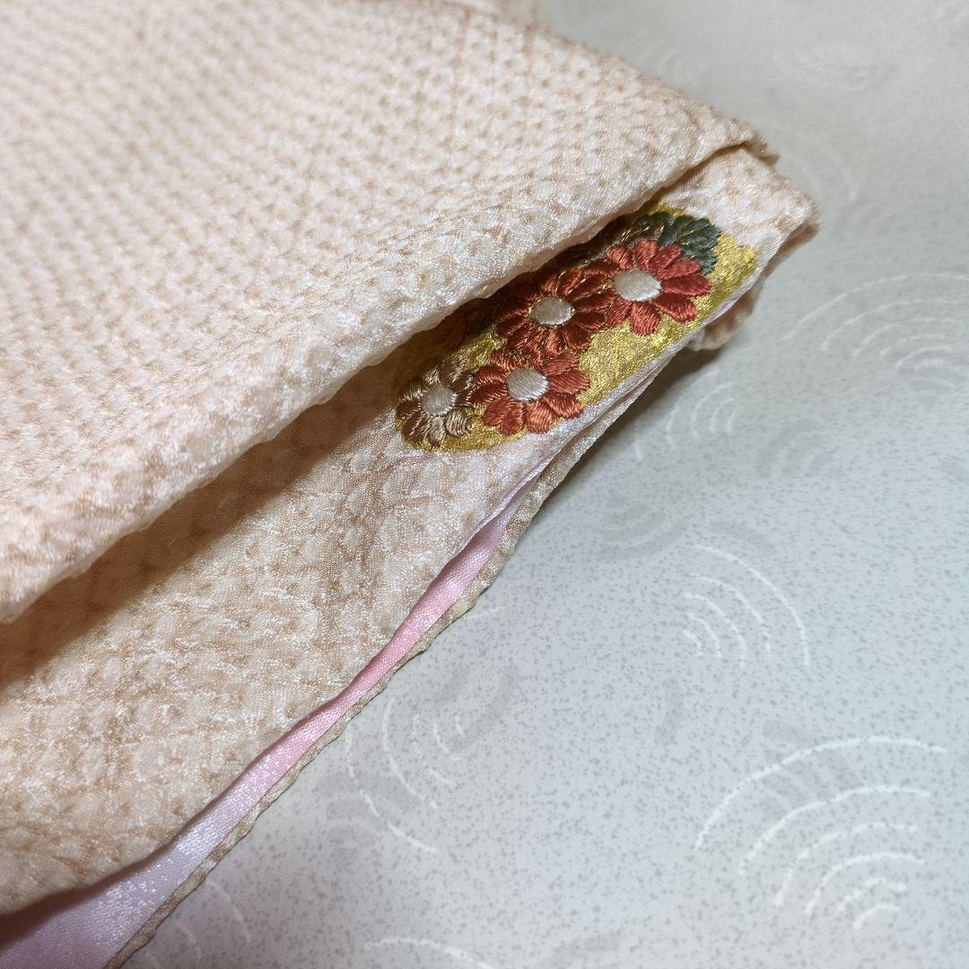 七五三3歳女の子正絹総絞り手縫いの被布(中綿無し）刺繍入り