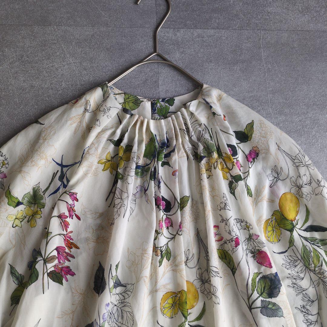 24ss トゥモローランド パピヨンフラワープリント パフスリーブ ブラウス