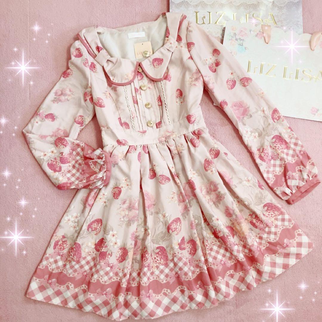 ☆リズリサ LIZLISA☆マイメロコラボ☆ストロベリーフラワーワンピース☆新品 いよいよ明日10/18(土) LIZ LISA×My MelodyコラボVOL.1 ❗❗解禁です