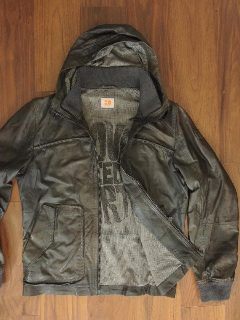 25万円　BOSS　ヒューゴボス　レザージャケット　48　極薄シープ　春夏にも 25万円 BOSS ヒューゴボス レザージャケット 48 極薄シープ 春夏にも