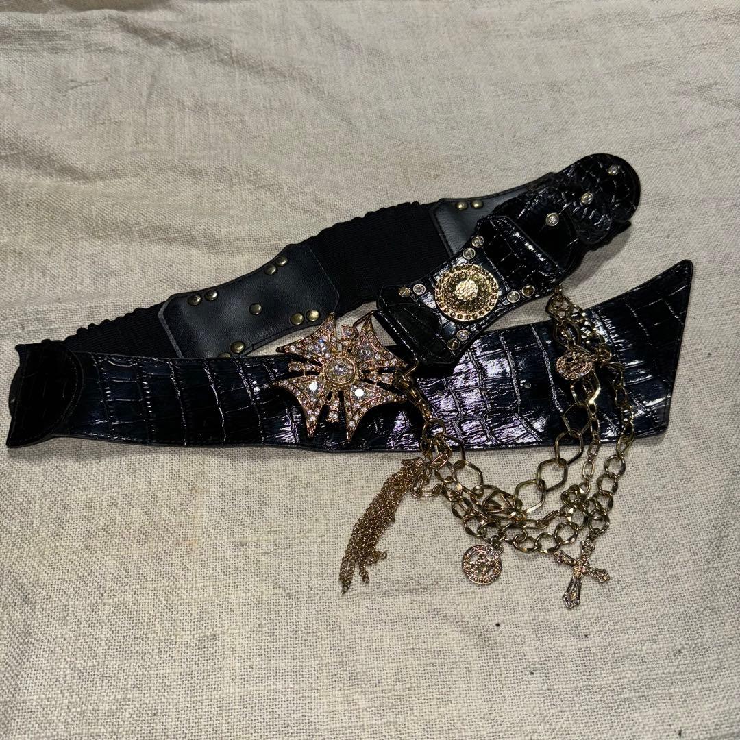 d.i.a 結晶ベルトギャルベルト チェーン付きベルト Y2K平成ギャル