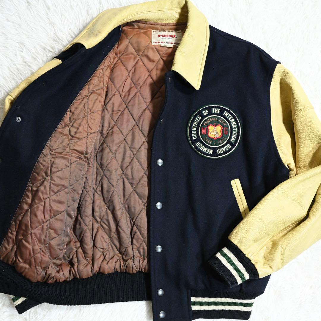 80s 90s マックレガー スタジャン レザージャケット レザー切り替え