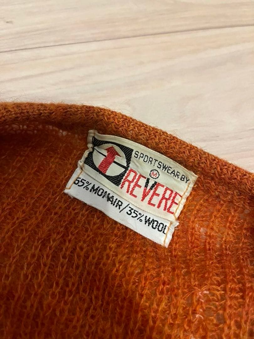 60s Vintage REVERE シャギー モヘア カーディガン ボロ