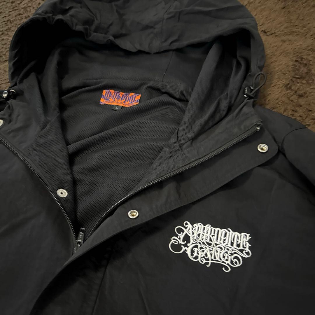 早い物勝ちBUDSPOOL ナイロン アノラック ジャケット 人気ハーフジップ NYLON HALF ZIP BLOUSON SOLID/ナイロンハーフジップブルゾン