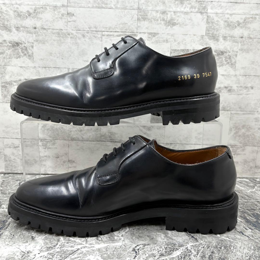 美品 コモンプロジェクト ダービーシューズ 革靴 39 ブラック カーフ