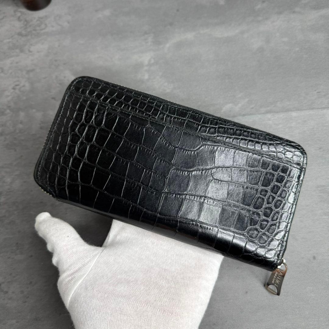 ☆極美品☆A.D.M.J. クロコ型押し THE Bee ラウンドジップ 長財布
