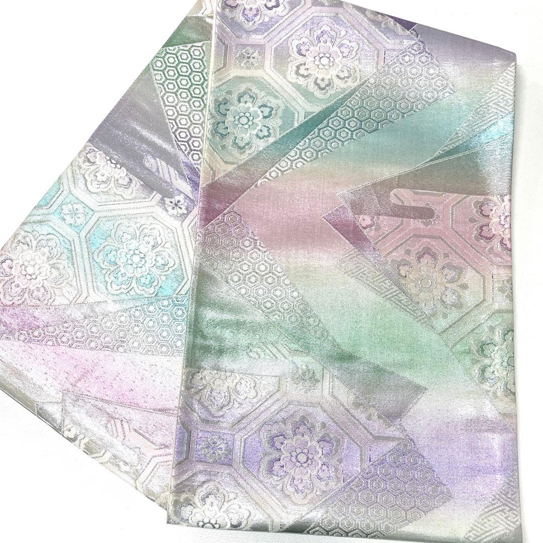 A1843 ○高級 正絹 六通 袋帯 華文 花文 - メルカリ