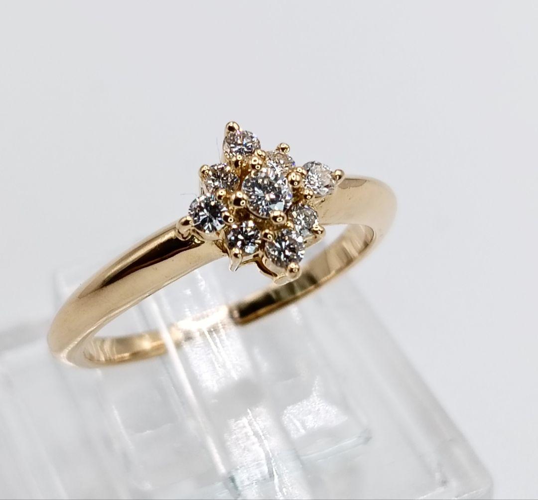 TASAKI K18 リング 0.14ct 6号 メレダイヤ フラワーモチーフ