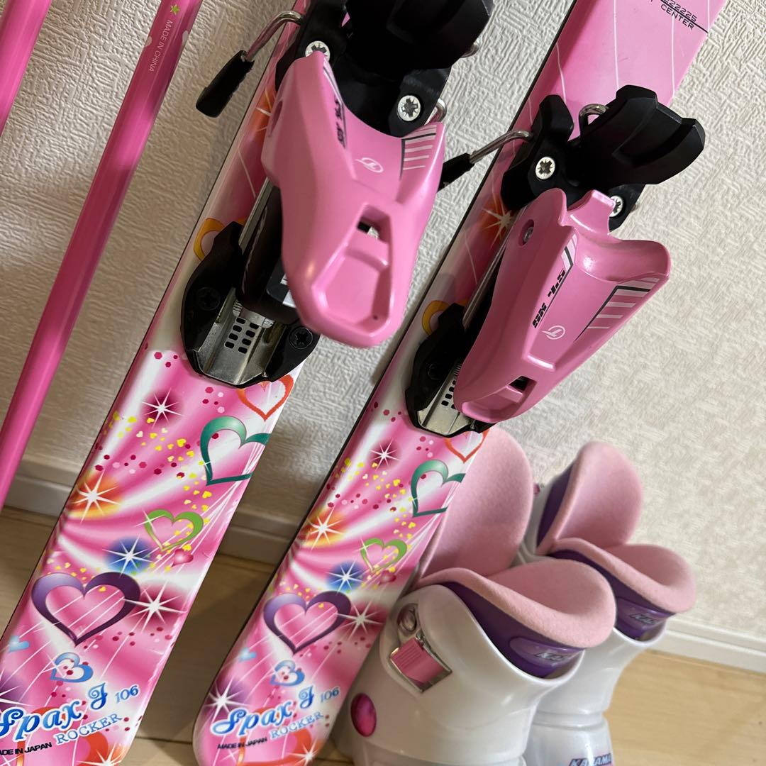 美品】子供用スキー板・ストック・ブーツ3点セット スポーツデポ