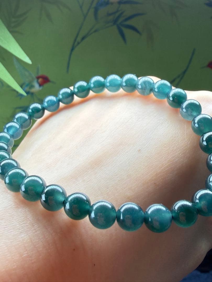 新入荷⭐️天然本翡翠 希少・高品質氷種藍紫色味ブレスレット - メルカリ