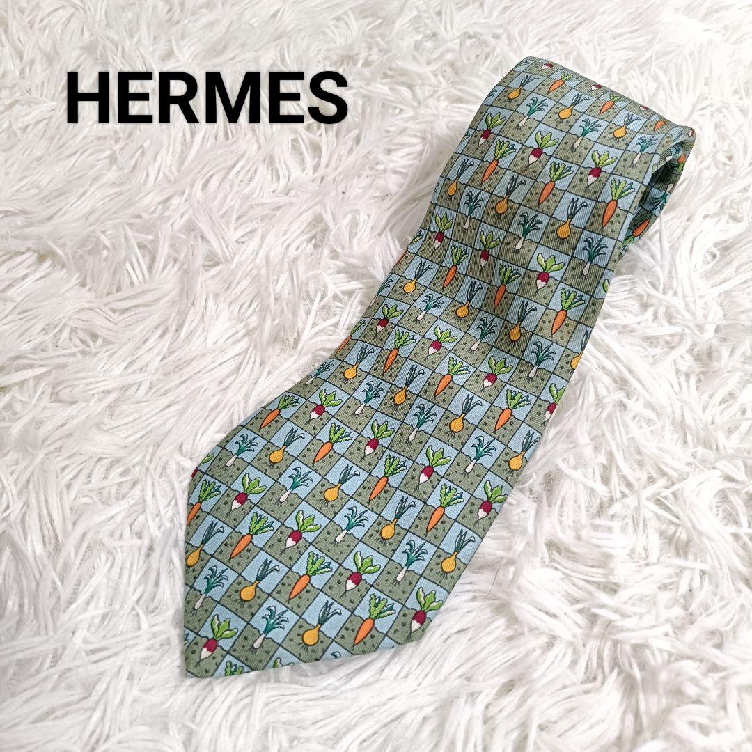 【希少デザイン】HERMES エルメス 野菜柄 シルクネクタイ ネクタイ HERMES エルメス 野菜柄｜Yahoo!フリマ（旧PayPayフリマ）