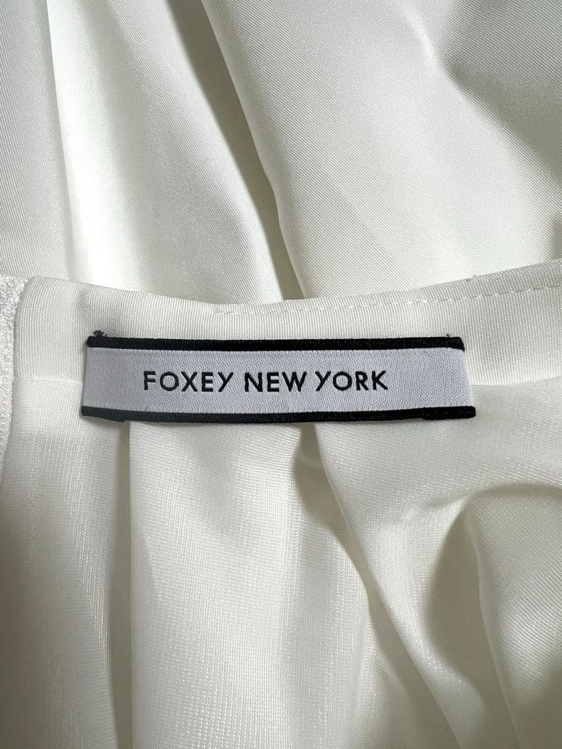 フォクシーニューヨーク タック フレア スカート38白ホワイト - メルカリ