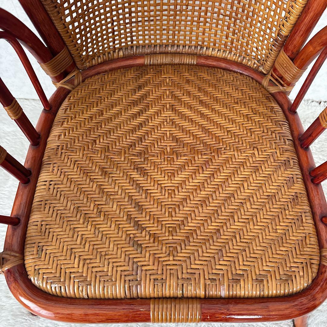 籐家具】ラタン アームチェア 一人掛け ダイニングチェア - メルカリ