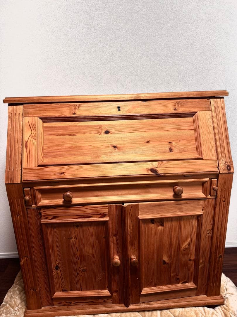 《値下げ交渉あり》アンティークデスク 鍵付き収納