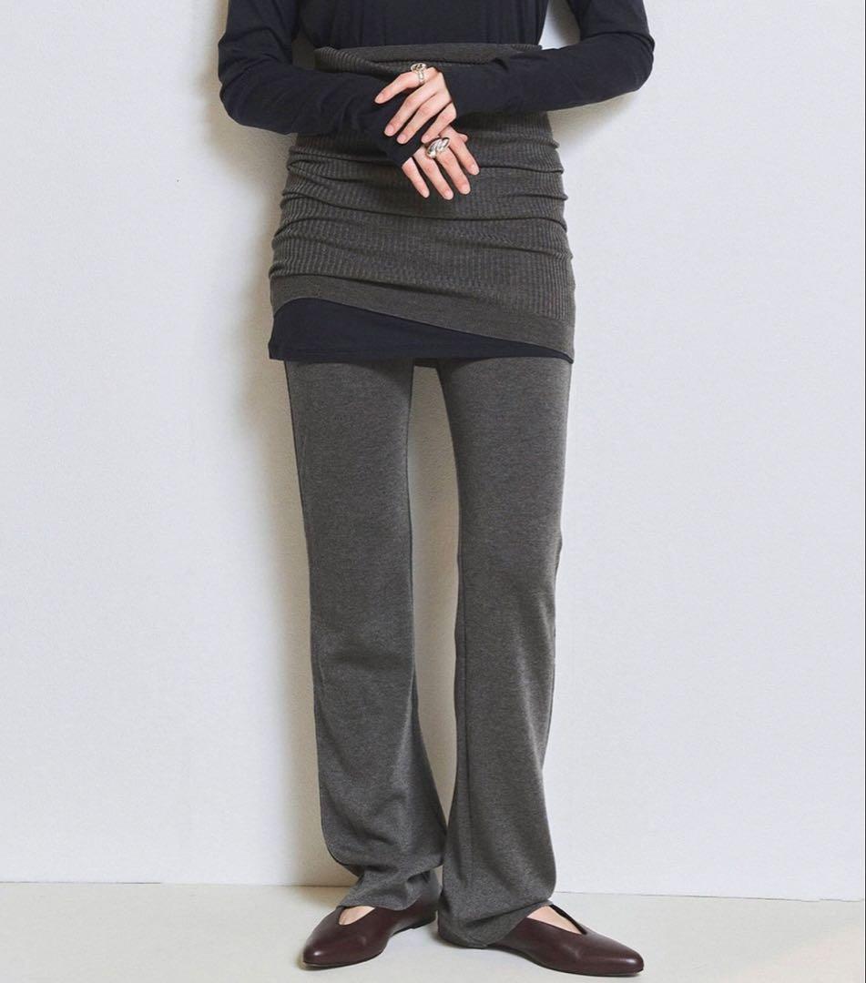 plage プラージュ　18G スムースパンツ　グレー 36 WEB限定追加》18G スムース パンツ 2（その他パンツ）｜Plage