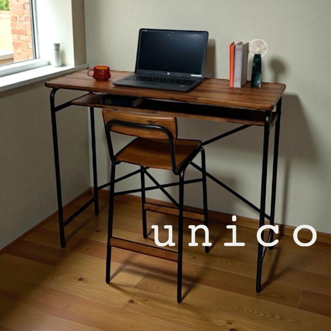 【廃盤】ウニコ　SWELLA カウンターテーブル　アカシア材 アイアン　W110 オシャレすぎる！アカシアのカウンターテーブル ロ型アイアン脚 1800