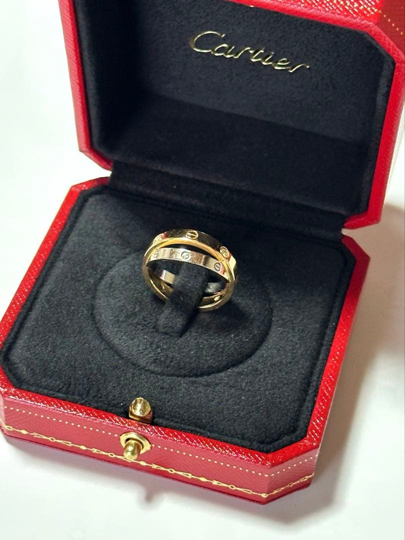 カルティエ ビーラブ ダイヤモンド リング CARTIER カルティエ ビーラブ リング 指輪 8号 18金 K18ピンクゴールド