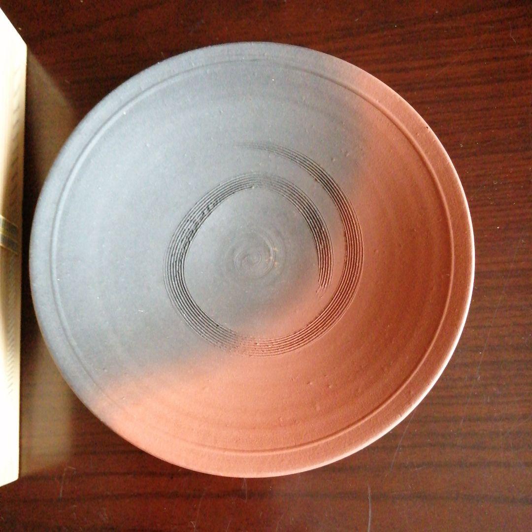 常滑焼　小西洋平　窯変菓子器　19.3cm