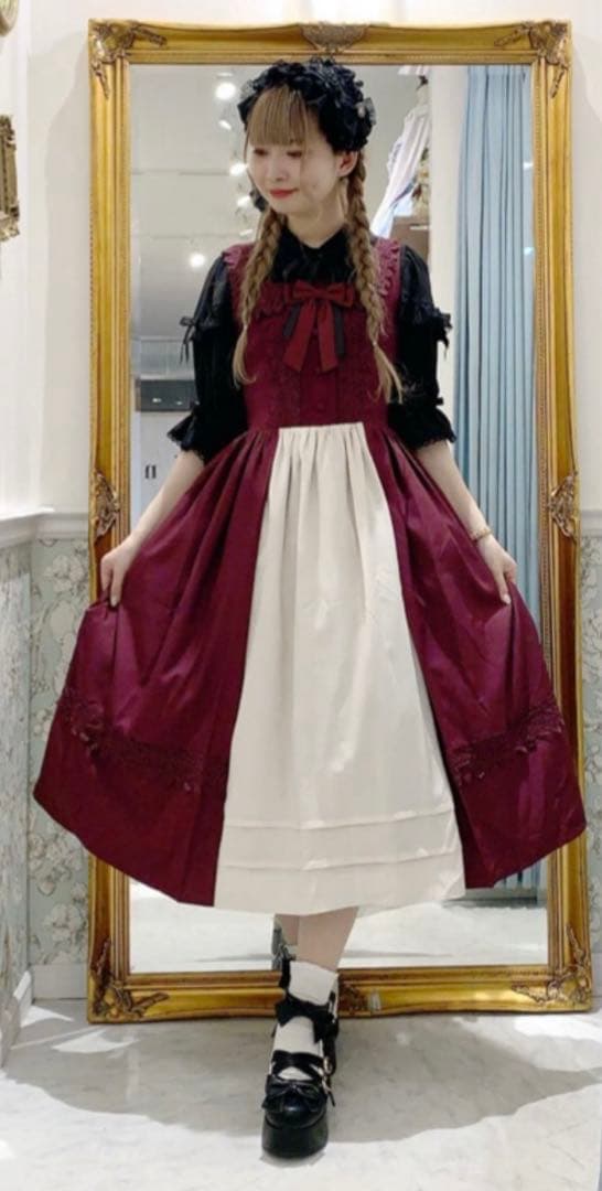axes femme kawaiiエレガントドールジャンスカ（ワイン） - メルカリ