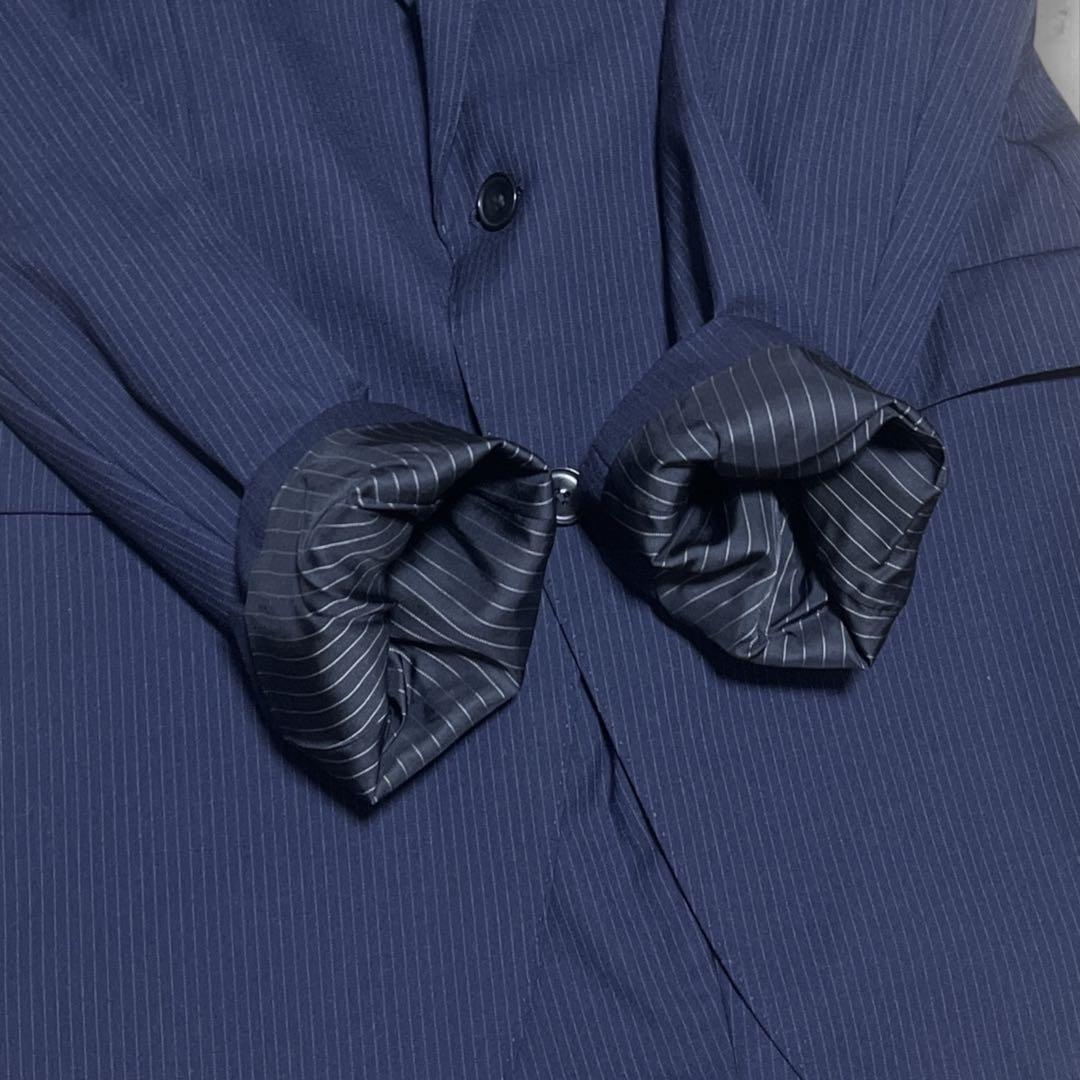 極美品 SUIT SELECT スーツセットアップ ネイビー ストライプ Y6