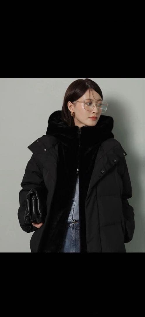 Arpege storyファーフード付きMINOTECH中綿コート ブラックS - メルカリ