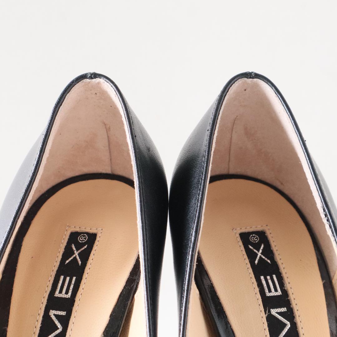 未使用現行モデルコメックス　ラウンドトウダブルストームパンプス　黒　23.5cm