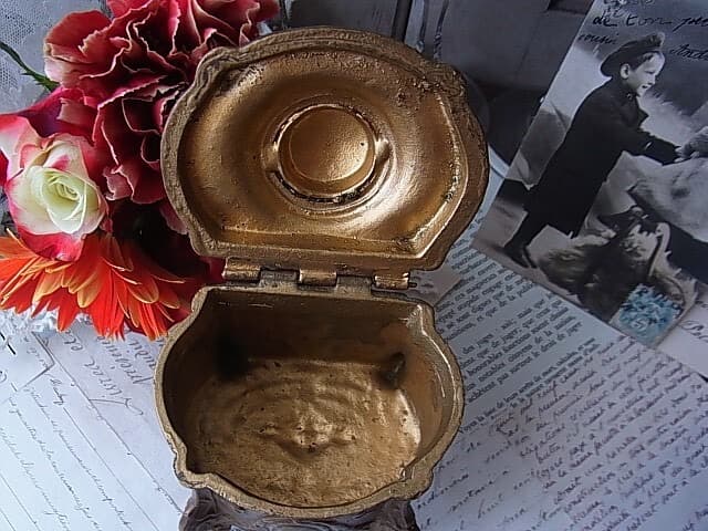 フランス ヴィンテージ 装飾ジュエリーボックス ブロンズ製の通販はau