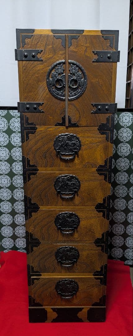 岩谷堂風箪笥 車箪笥 伝統工芸 民芸家具 時代箪笥 和家具 和箪笥 整理箪笥 楽天市場】岩谷堂箪笥 54万「三、五尺 上四ッ抽 整理箪笥」欅材 漆塗り