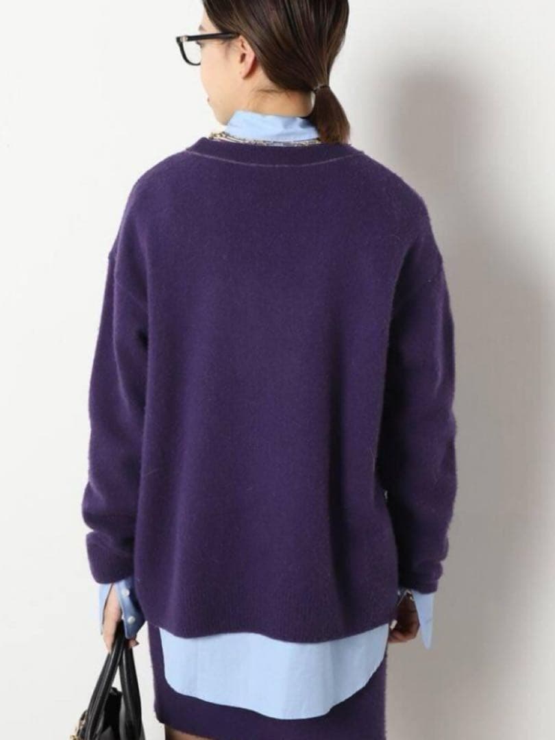 ドゥーズィエムクラス フォックス混shaggy ニット パープル - メルカリ