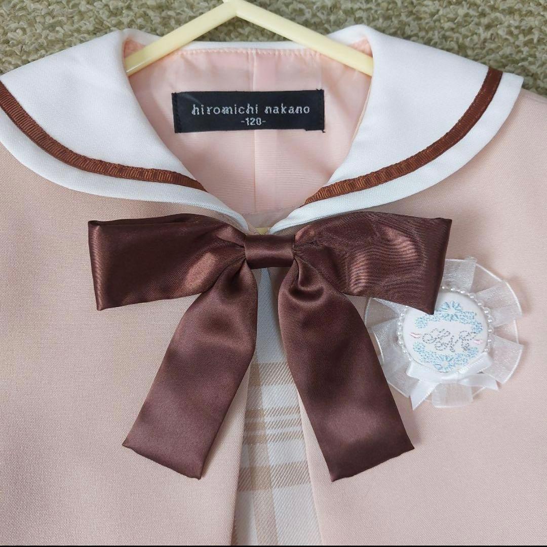 120size ベージュ×チェック 入学 卒園 発表会 セレモニー フォーマル