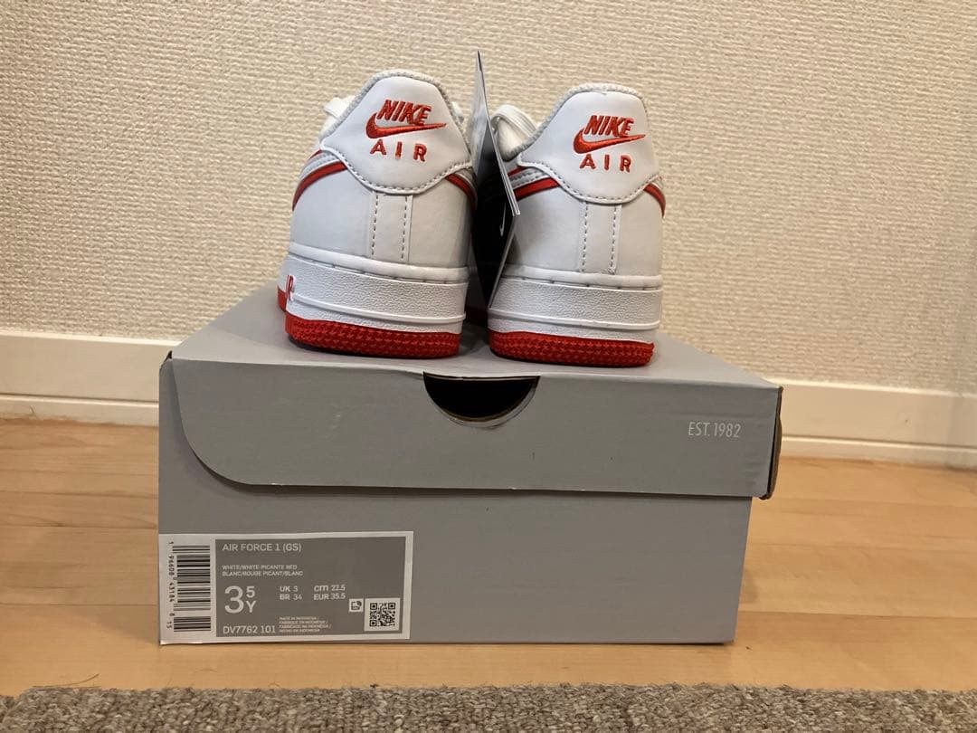 新品 22.5cm エアフォース 1 （GS） ピカンテレッド