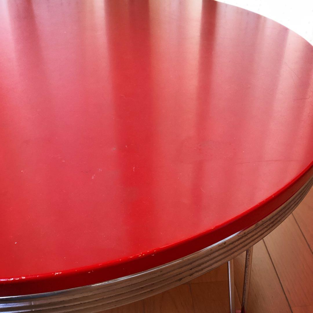 最終価格]赤ローテーブル 赤センターテーブル 丸テーブル赤 - メルカリ
