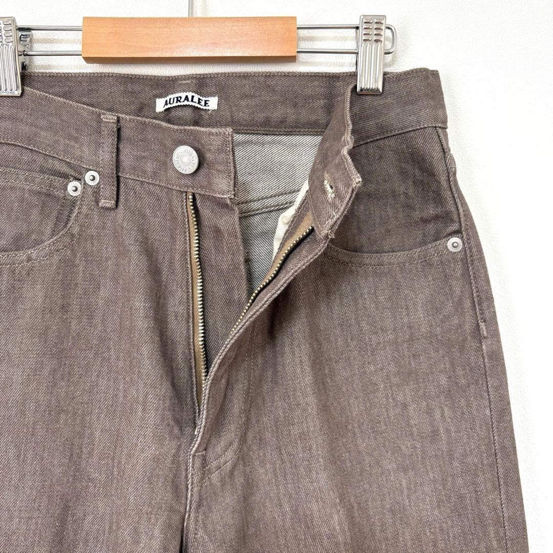 試着のみAURALEE HARD TWIST BROWN DENIM 5P 25