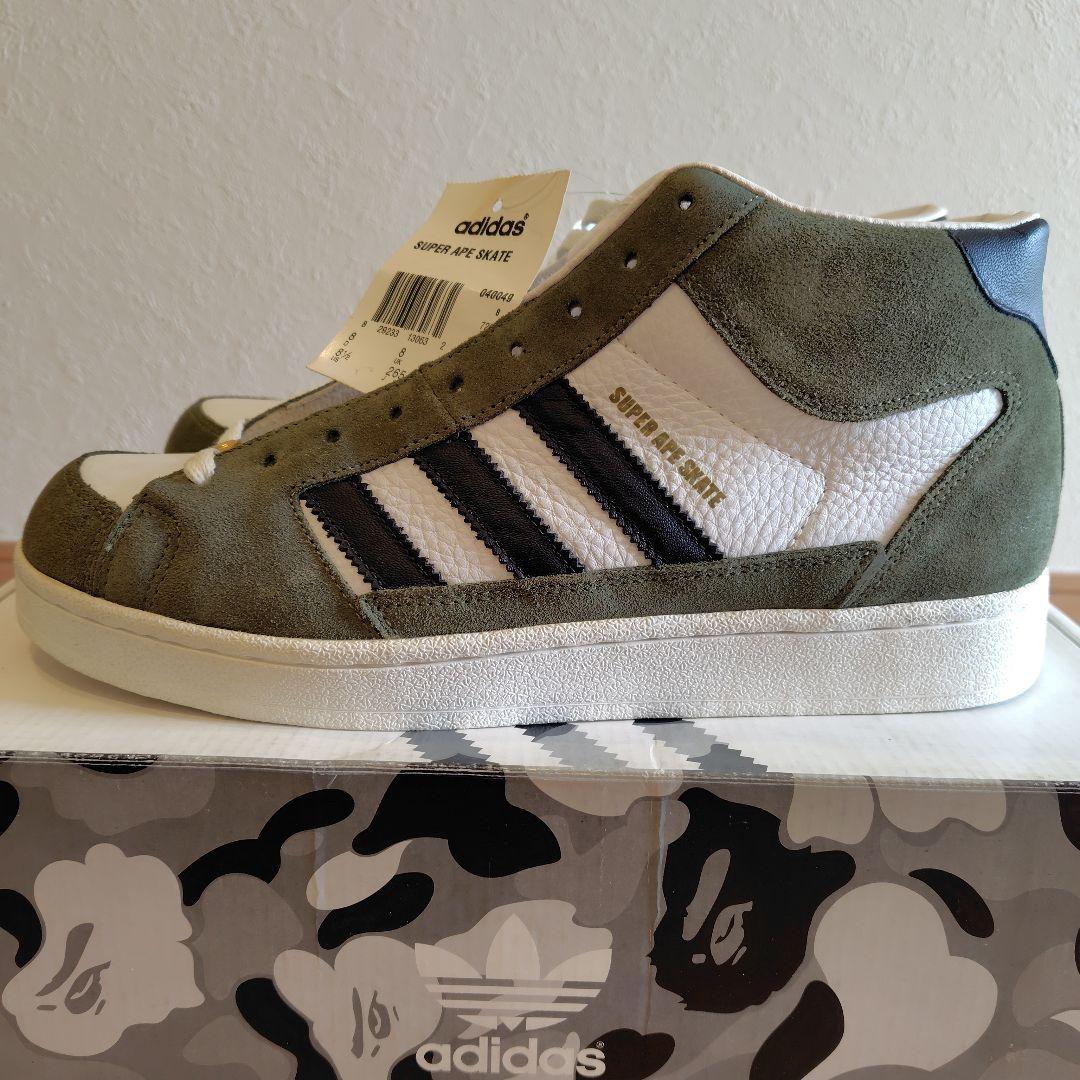 エイプ☓アディダス　スーパーエイプスケート　カーキ　26.5cm