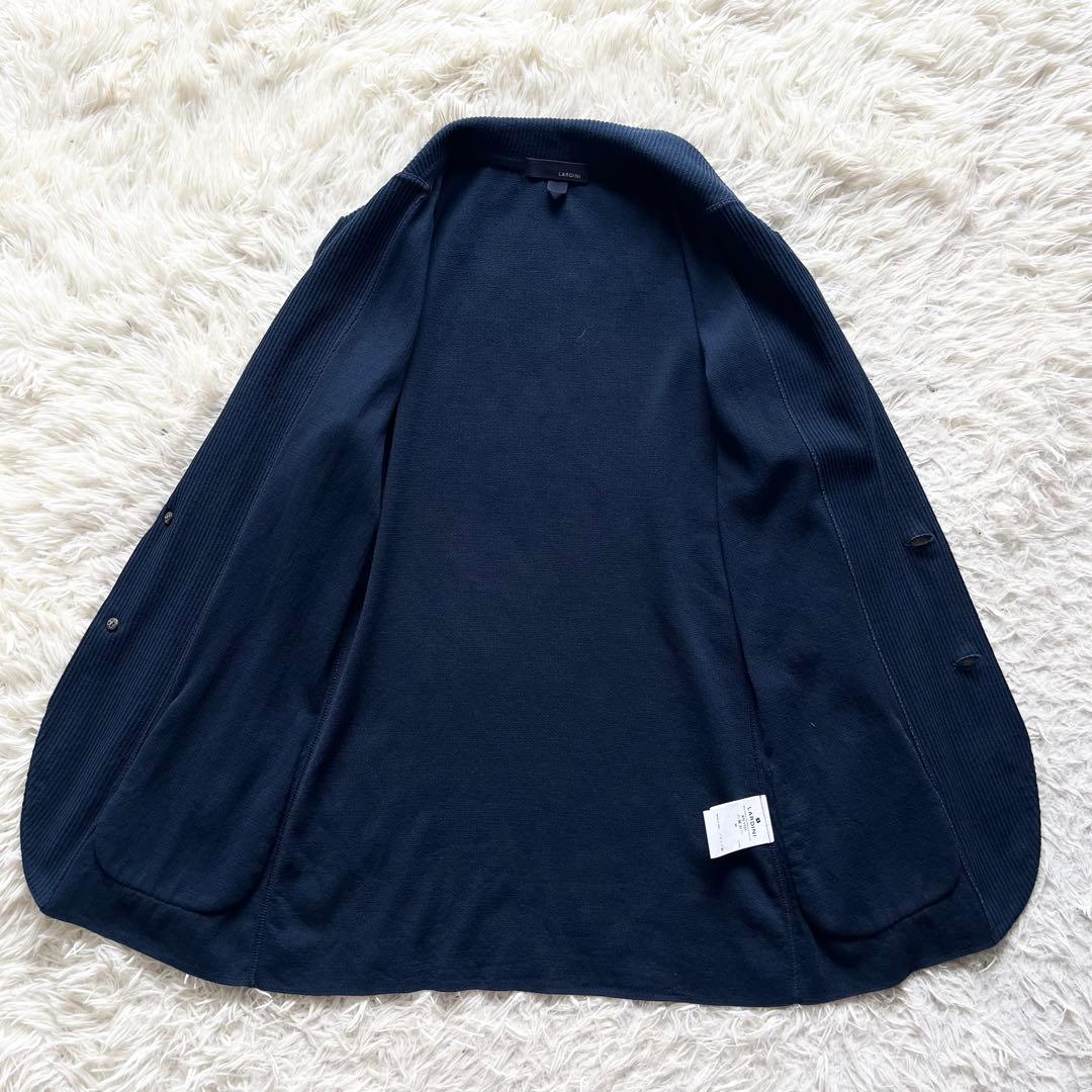 <極美品>LARDINI 新ロゴ ネイビー コットン ジャケット サイズM相当 極美品>LARDINI 新ロゴ ネイビー コットン ジャケット サイズM相当