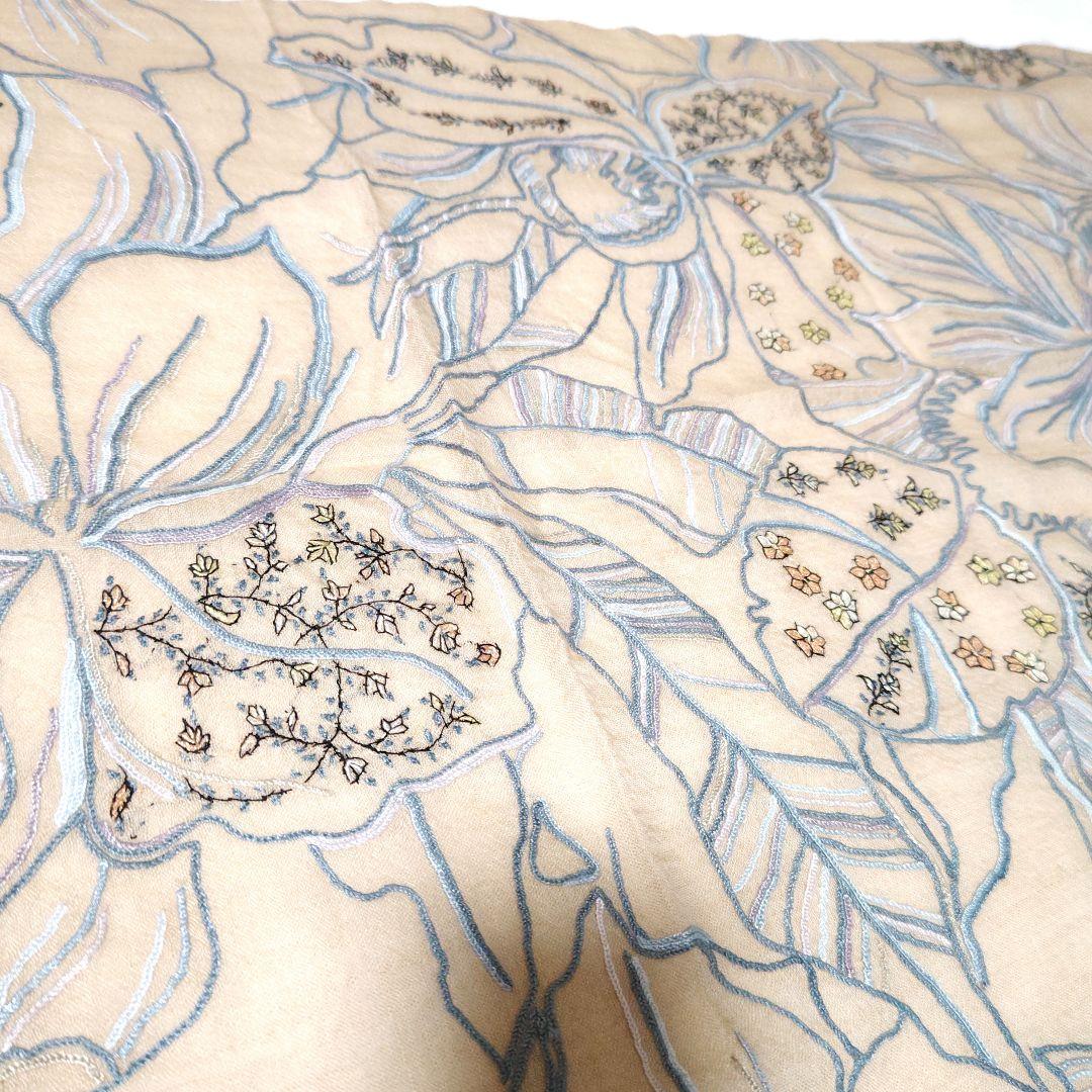 TARA BLANCA ターラ ブランカ 手刺繍 花柄 大判 ストール 高級 - メルカリ