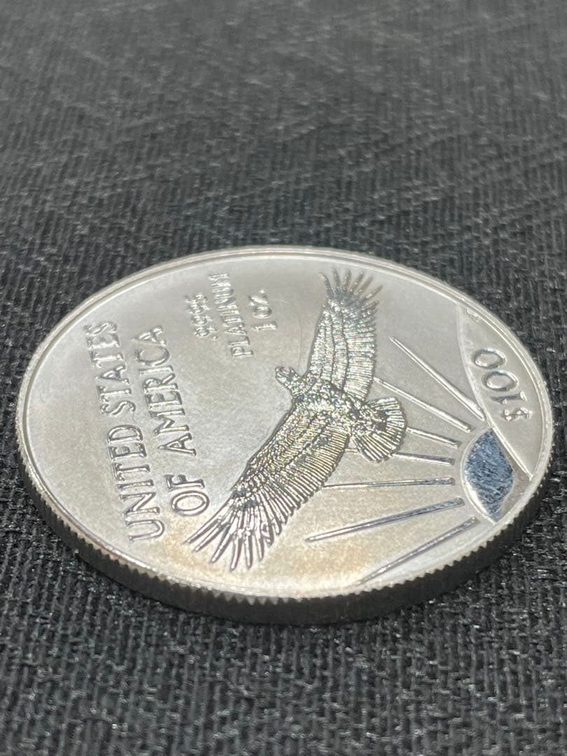 2001年 アメリカ 純プラチナ 自由の女神像 リバティ イーグル コイン